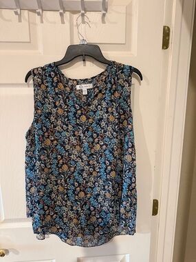 Croft & Barrow Navy Floral Sleeveless V-Neck Camisole